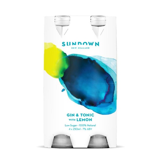 Picture of Sundown Gin & Tonic with Lemon 7% Bottles 4x250ml