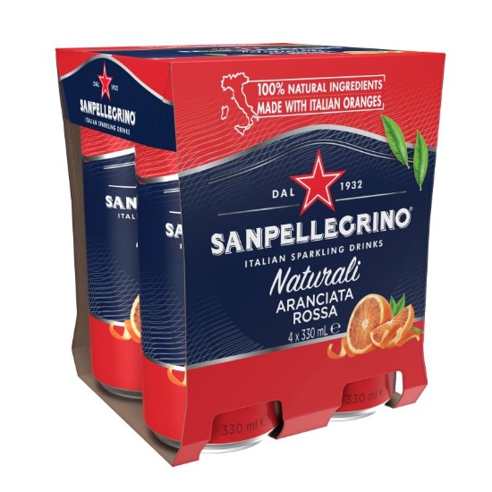 Picture of Sanpellegrino Naturali Aranciata Rossa Cans 4x330ml