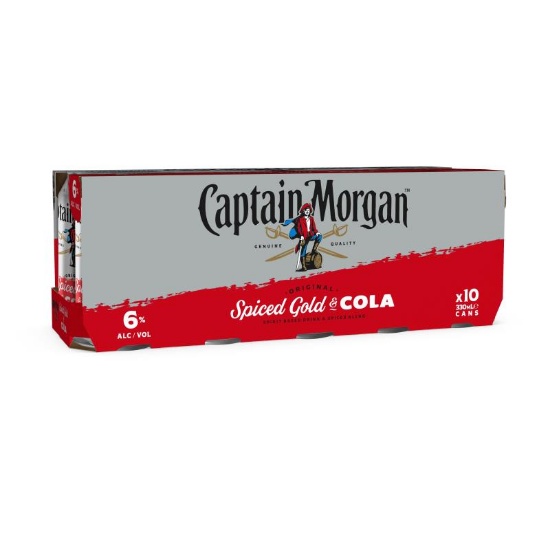 Picture of Captain Morgan Original Spiced Gold & Cola 6% Cans 10x330ml