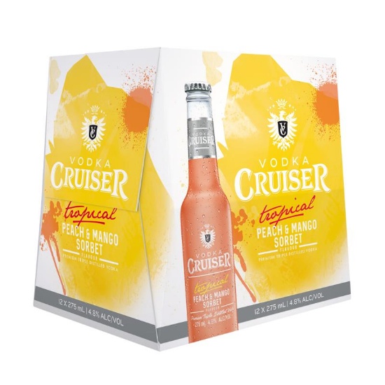 Picture of Cruiser Tropical Peach & Mango Sorbet 4.8% Bottles 12x275ml