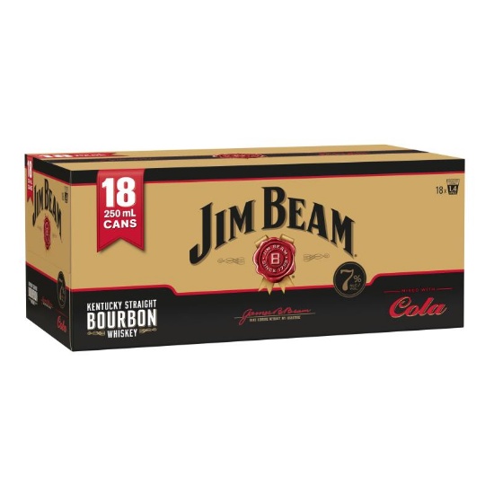 Picture of Jim Beam Gold & Cola 7% Cans 18x250ml