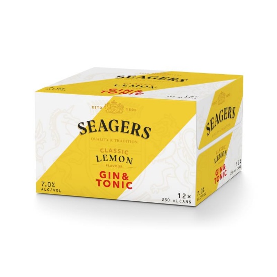 Picture of Seagers Classic Lemon Gin & Tonic 7% Cans 12x250ml