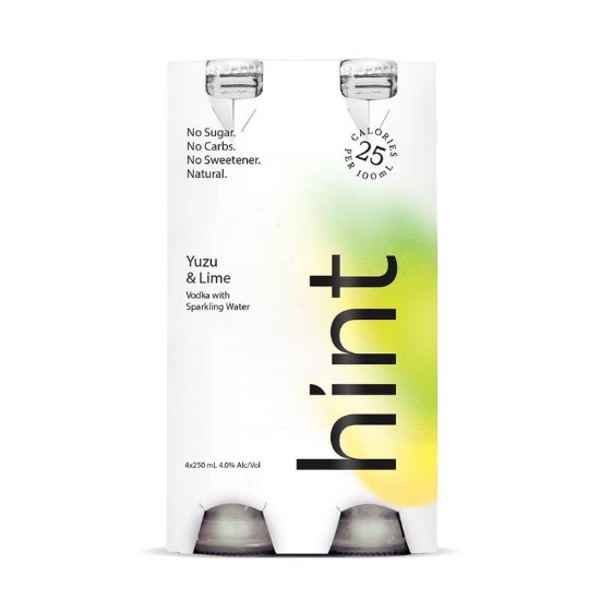 Picture of Hint Vodka with Sparkling Water Yuzu & Lime 4% Bottles 4x250ml