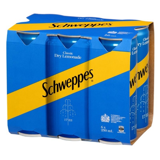 Picture of Schweppes Classic Dry Lemonade Cans 6x250ml