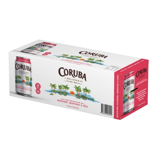 Picture of Coruba Gold Rum, Raspberry, Grapefruit & Soda 5% Cans 10x330ml
