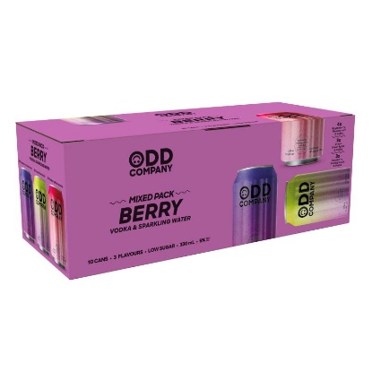 Show details for Odd Company Berries Mixed Pack 5% Cans 10x330ml Picture of Odd Company Berries Mixed Pack 5% Cans 10x330ml