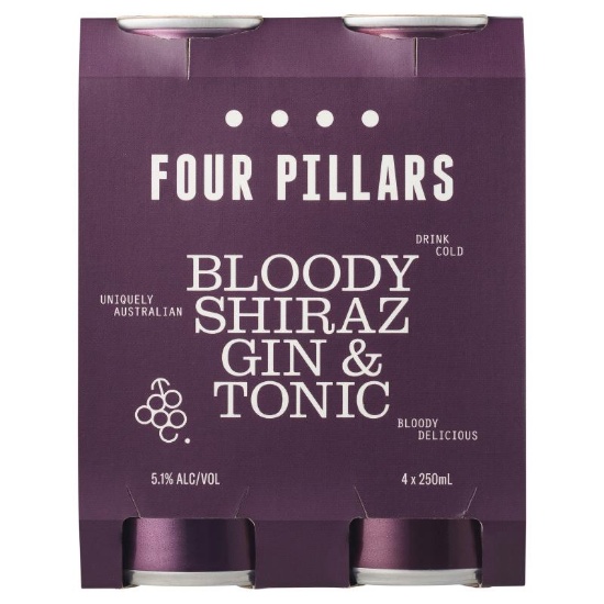 Picture of Four Pillars Bloody Shiraz Gin & Tonic 5.1% Cans 4x250ml