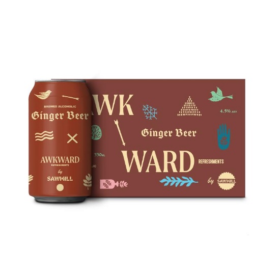 Picture of Awkward by Sawmill Alcoholic Ginger Beer Cans 6x330ml