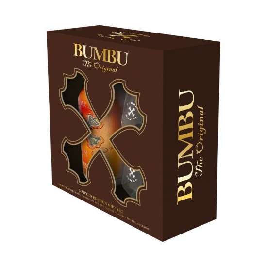Picture of Bumbu Rum Co. The Original Gold Rum & 2 Glass Gift Pack 700ml