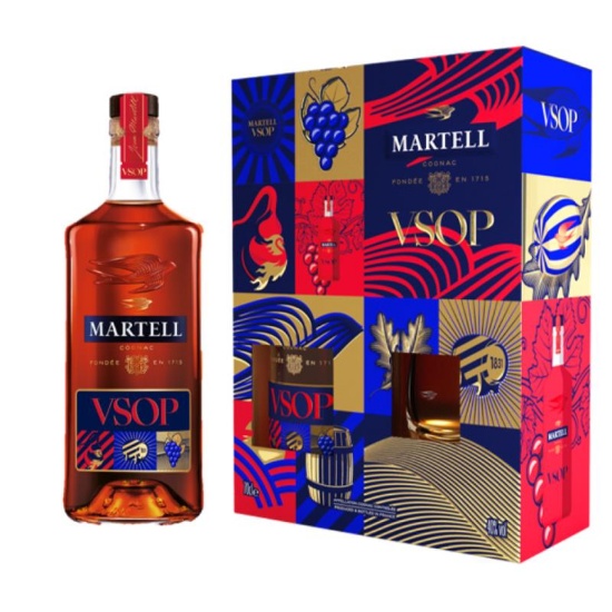 Picture of Martell VSOP Cognac & 2 Glasses Gift Pack 2024 700ml
