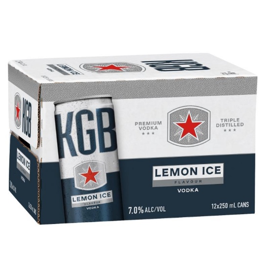 Picture of KGB Lemon Ice 7% Cans 12x250ml