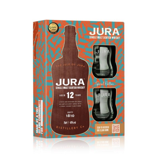 Picture of Jura 12YO Single Malt & 2 Glasses Gift Pack 700ml