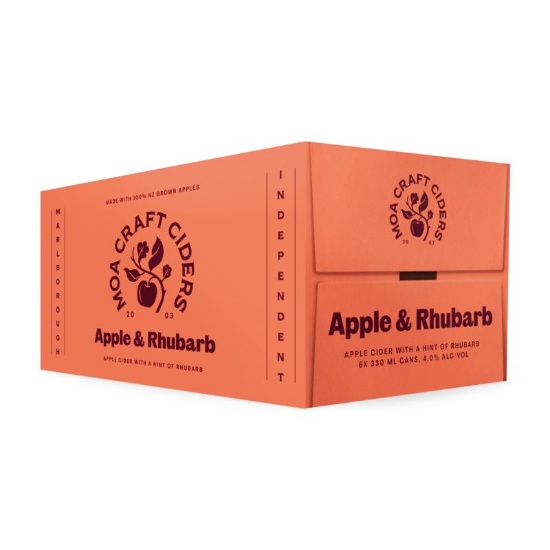 Picture of Moa Cider Apple & Rhubarb Cans 6x330ml