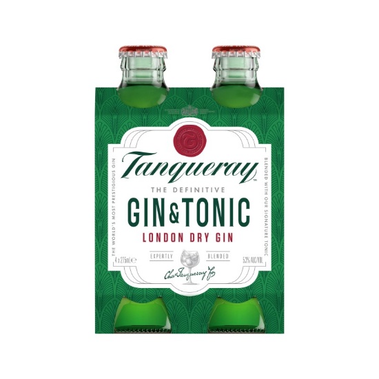 Picture of Tanqueray London Dry Gin & Tonic 5.3% Bottles 4x275ml