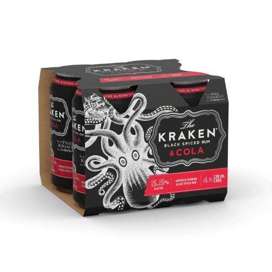 Picture of The Kraken Black Spiced Rum & Cola 5.5% Cans 4x330ml
