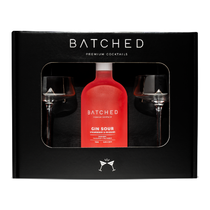 Picture of Batched Gin Sour Strawberry & Rhubarb 2 Glasses Gift Pack 725ml