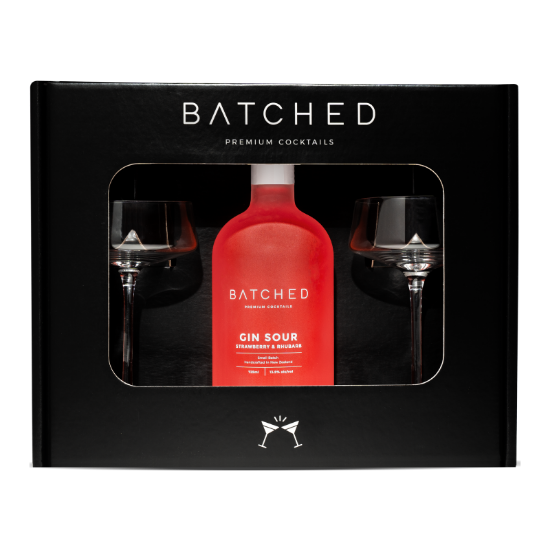 Picture of Batched Gin Sour Strawberry & Rhubarb 2 Glasses Gift Pack 725ml