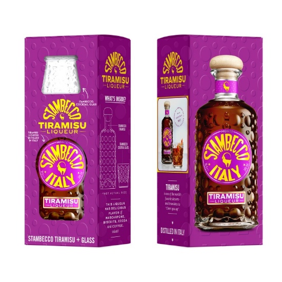 Picture of Stambecco Tiramisu Liqueur + Cocktail Glass Gift Pack 700ml