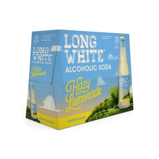 Picture of Long White Vodka Alcoholic Soda Hazy Lemonade 4.8% Bottles 10x320ml