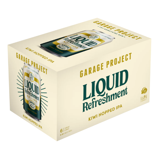 Picture of Garage Project Liquid Refreshment Kiwi Hopped IPA Cans 6x330ml