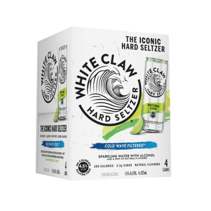 Show details for White Claw Hard Seltzer Natural Lime 4.5% Cans 4x355ml Picture of White Claw Hard Seltzer Natural Lime 4.5% Cans 4x355ml