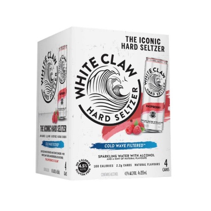 Show details for White Claw Hard Seltzer Raspberry 4.5% Cans 4x355ml Picture of White Claw Hard Seltzer Raspberry 4.5% Cans 4x355ml