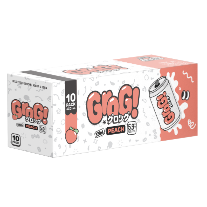 Show details for Grog! Shochu Vodka & Soda Peach 5.9% Cans 10x330ml Picture of Grog! Shochu Vodka & Soda Peach 5.9% Cans 10x330ml