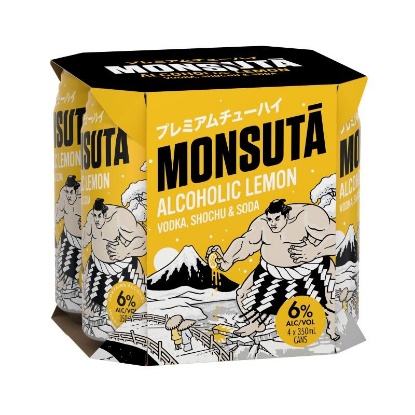 Picture of Monsuta Chu-Hai Alcoholic Lemon Vodka Shochu & Soda 6% Cans 4x350ml