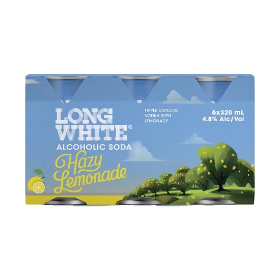 Picture of Long White Vodka Alcoholic Soda Hazy Lemonade 4.8% Cans 6x320ml