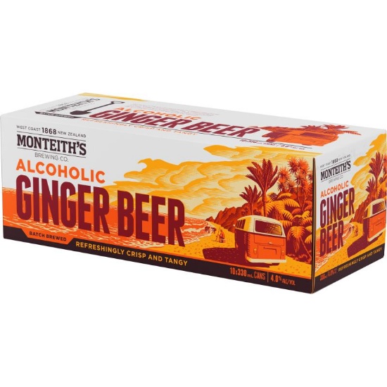 Picture of Monteith's Batch Brewed Alcoholic Ginger Beer Cans 10x330ml