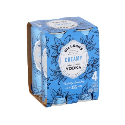 Picture of Billson's Vodka with Creamy 3.5% Cans 4x355ml
