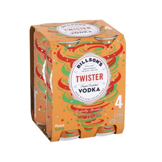 Picture of Billson's Vodka with Twister 3.5% Cans 4x355ml
