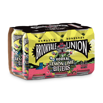 Show details for Brookvale Union Vodka Lemon Lime Bitters 4% Cans 6x330ml Picture of Brookvale Union Vodka Lemon Lime Bitters 4% Cans 6x330ml