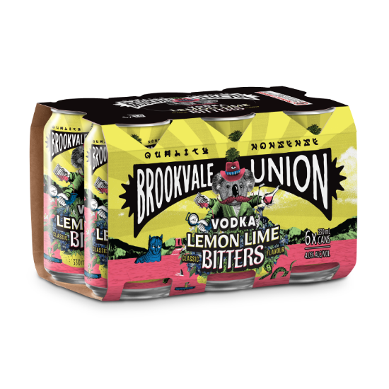 Picture of Brookvale Union Vodka Lemon Lime Bitters 4% Cans 6x330ml