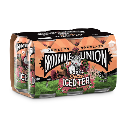 Show details for Brookvale Union Vodka Peach Iced Tea 4% Cans 6x330ml Picture of Brookvale Union Vodka Peach Iced Tea 4% Cans 6x330ml