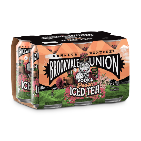 Picture of Brookvale Union Vodka Peach Iced Tea 4% Cans 6x330ml