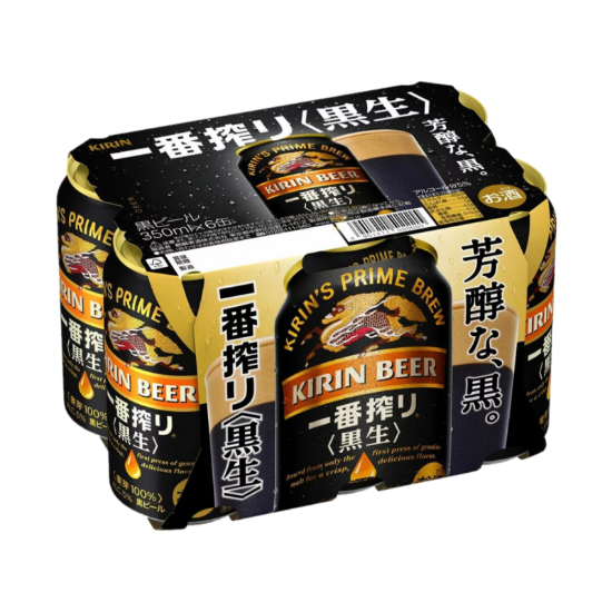 Picture of Kirin Ichiban Shibori Kuro Nama Dark Lager Cans 6x350ml