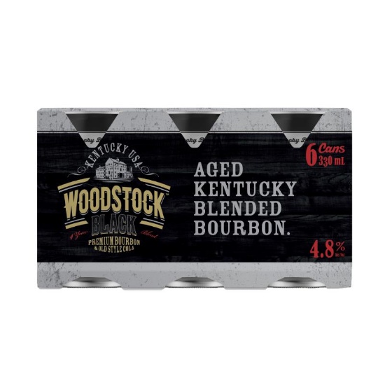 Picture of Woodstock Black 4 Year Blend & Cola 4.8% Cans 6x330ml