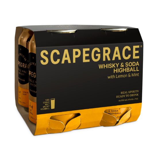 Picture of Scapegrace Whisky & Soda Highball with Lemon & Mint 6% Cans 4x330ml