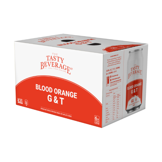 Picture of The Tasty Beverage Blood Orange G&T 5% Cans 6x330ml