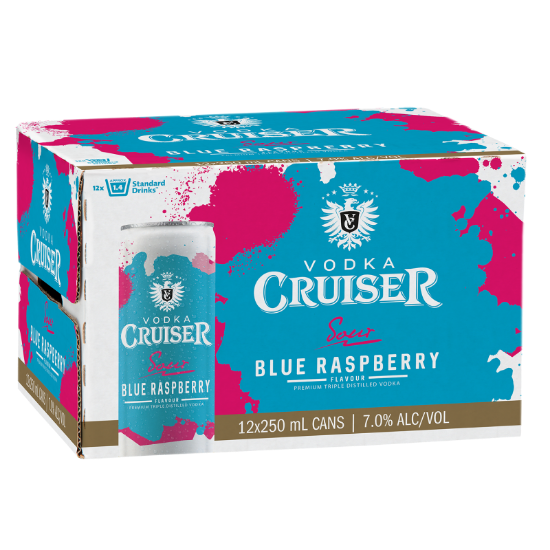 Picture of Cruiser Sour Blue Raspberry 7% Cans 12x250ml