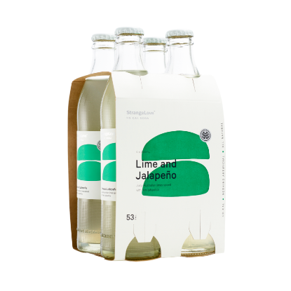 Picture of StrangeLove Lime & Jalapeño Lo-Cal Soda Bottles 4x300ml