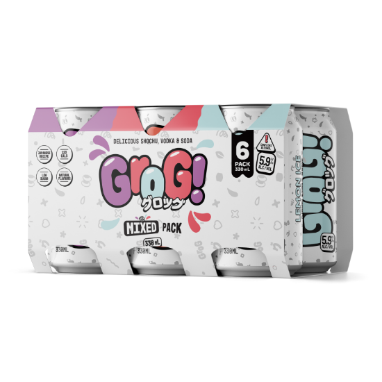 Picture of Grog! Shochu Vodka & Soda Mixed Pack 5.9% Cans 6x330ml