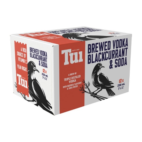 Picture of Tui Vodka Blackcurrant & Soda 7% Cans 12x250ml