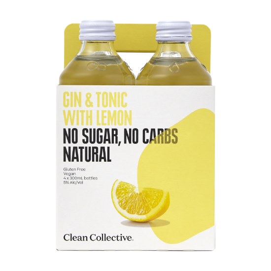 Picture of Clean Collective Gin & Tonic with Lemon 5% Bottles 4x300ml