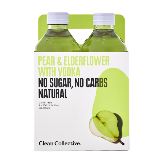 Picture of Clean Collective Pear & Elderflower with Vodka 5% Bottles 4x300ml