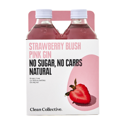 Picture of Clean Collective Strawberry Blush Pink Gin 5% Bottles 4x300ml