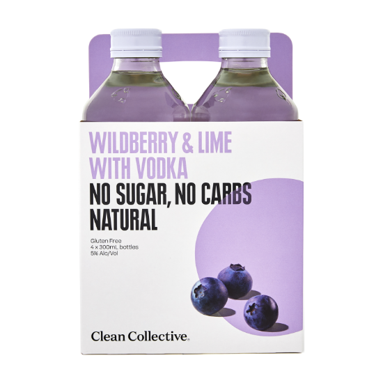 Picture of Clean Collective Wildberry & Lime with Vodka 5% Bottles 4x300ml