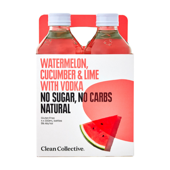 Picture of Clean Collective Watermelon, Cucumber & Lime 5% Bottles 4x300ml