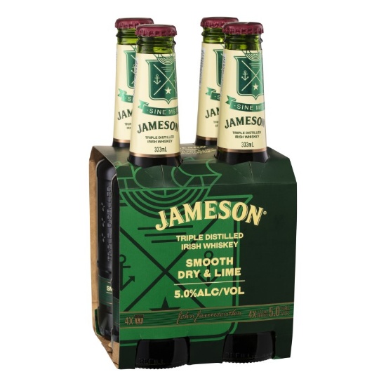 Picture of Jameson Smooth Dry & Lime 5% Bottles 4x333ml